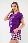 Костюм из футболки и шорт из кулирки Алиса / Фиолетовый