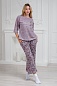 Пижама (джемпер и брюки) из кулирки Жасмин / Льняная палитра бордо