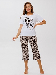 Женская пижама П-67(К) / Белый (леопард)