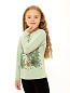 Детская футболка с длинным рукавом "Девчуля" арт. дк221сх / Светлый хаки