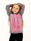 Детская футболка с длинным рукавом "Девчуля" арт. дк221сг / Серо-голубой